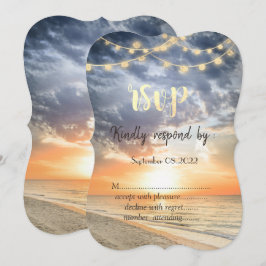 Strand soluppgång sladdljus snigelskal RSVP   Inbjudningar