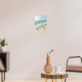 Strand soluppgång & snigelskal poster