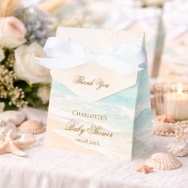 Strand sommar baby shower vid kusten presentaskar