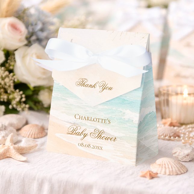 Strand sommar baby shower vid kusten presentaskar (Skapare uppladdad)