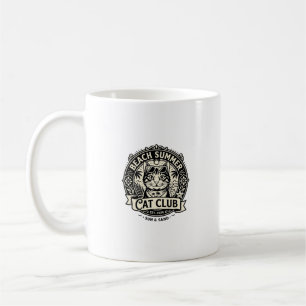 Strand Sommar Katt Rolig Katt Grafik - Strand Somm Kaffemugg