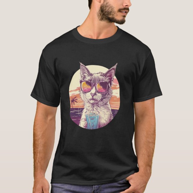 Strand Sommarsemester Reflekterande Solglasögon Sö T Shirt (Framsida)