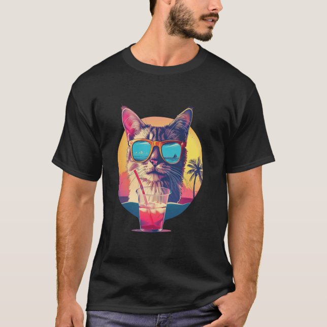 Strand Sommarsemester Reflekterande Solglasögon Sö T Shirt (Framsida)