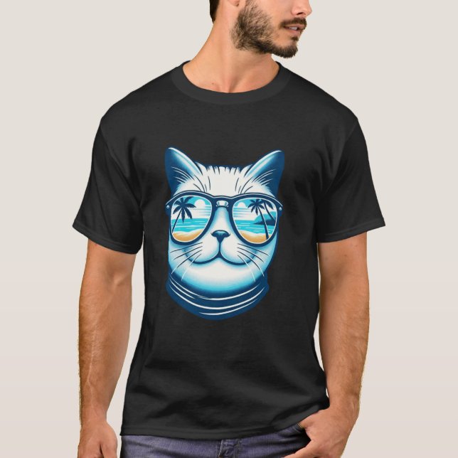 Strand Sommarsemester Reflekterande Solglasögon Sö T Shirt (Framsida)