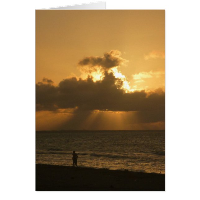 strand springa sunset hälsningskort (Framsidan)