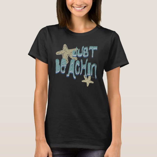 Strand Stjärnkorall Svart  T-shirt (Framsida)