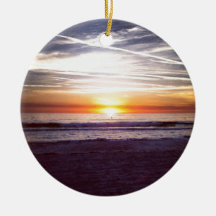 Strand sunset.jpg för St. Pete Julgransprydnad Keramik