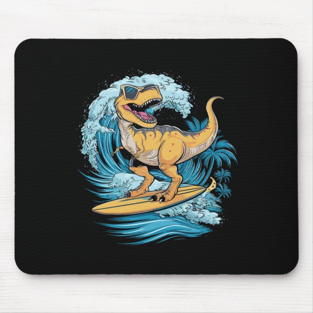 Strand Surfing Dinosaur T-rex Surfare  Musmatta (Framsidan)