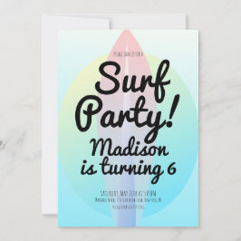 Strand Surfparty Ombre Blå Inbjudan