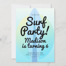 Strand Surfparty Ombre Blå Inbjudan