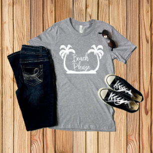 Strand, tack Vita roliga talesätt Palmträd Sommar T Shirt