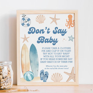 Strand Tematisk Baby Shower - Gissa "Baby" -Lek Poster