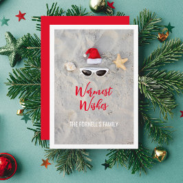 Strand Tomte Hatt Jul i Juli Julkort
