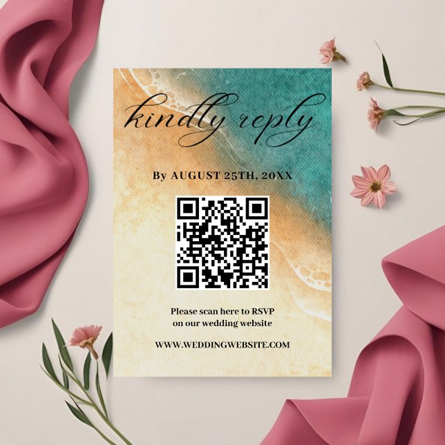 Strand Tropisk Beachbröllop RSVP-kort Tilläggskort (Skapare uppladdad)