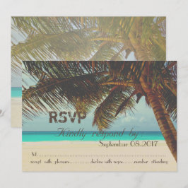 Strand,Tropisk,Palm RSVP Inbjudningar