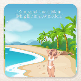 strand underlägg papper kvadrat