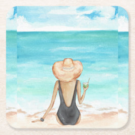 strand underlägg papper kvadrat