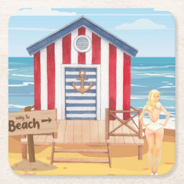 strand underlägg papper kvadrat