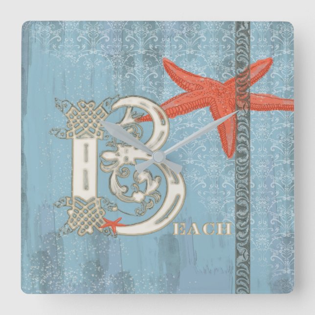 STRAND - väggen tar tid på Fyrkantig Klocka (Framsida)