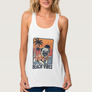 Strand Vibbar Pug Vintage Gravyr Design_1 Linne Med Racerback