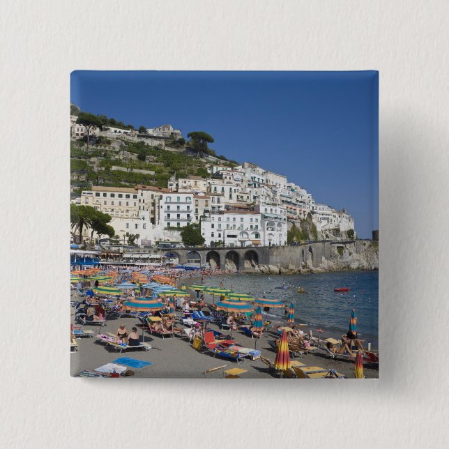 Strand vid Amalfi, Kampanien, Italien Knapp (Framsida)