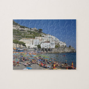 Strand vid Amalfi, Kampanien, Italien Pussel