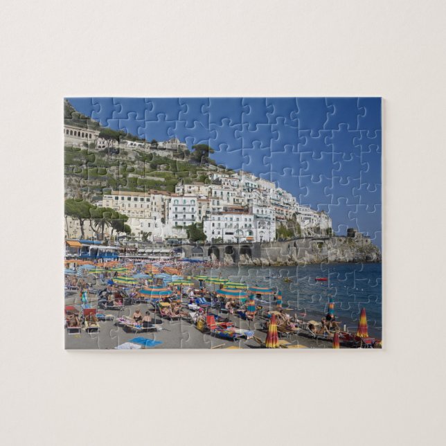 Strand vid Amalfi, Kampanien, Italien Pussel (Horisontell)