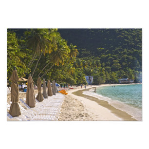 Strand vid Cane Garden Bay, ön Tortola Fototryck