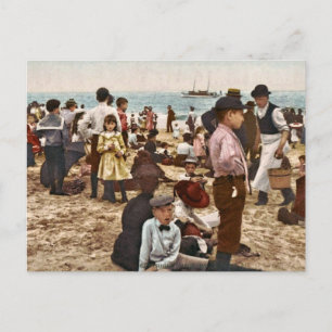 Strand vid Coney Island, New York 1902 Vintage Vykort