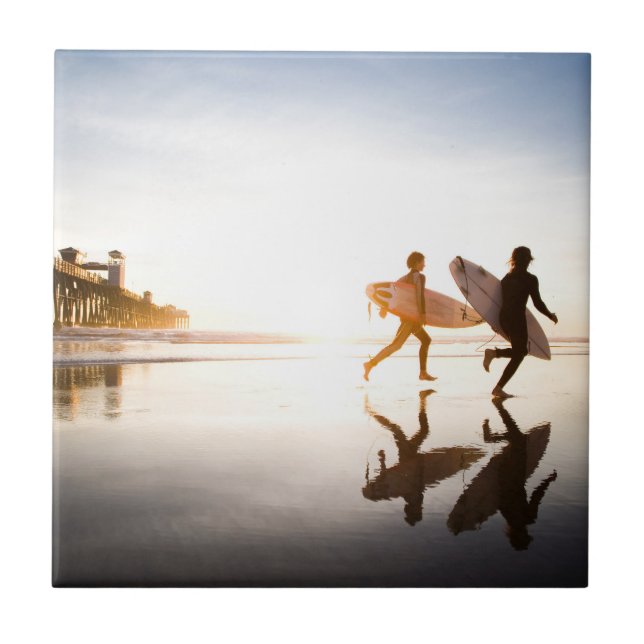 Strand vid havet kakelplatta (Framsidan)