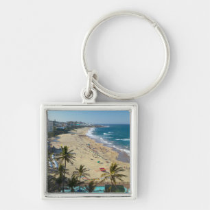 Strand vid Margate, sydkusten, Kwazulu-Natal Fyrkantig Silverfärgad Nyckelring