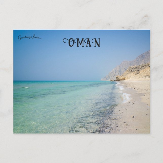 Strand vid Musandam Oman Vykort (Framsida)