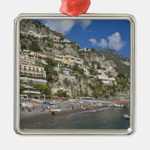 Strand vid Positano, Kampanien, Italien Julgransprydnad Metall