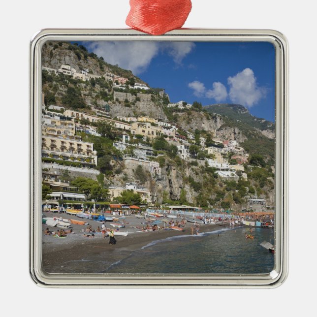 Strand vid Positano, Kampanien, Italien Julgransprydnad Metall (Framsidan)