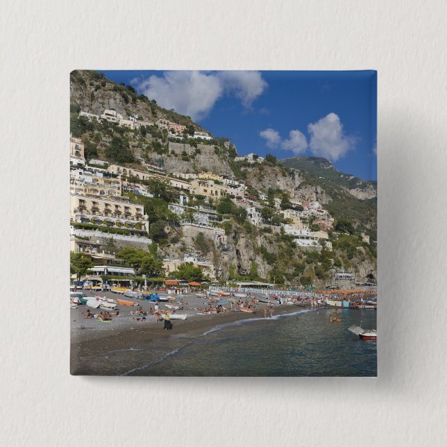 Strand vid Positano, Kampanien, Italien Knapp (Framsida)