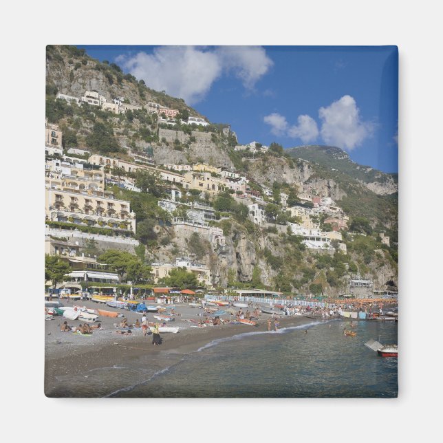 Strand vid Positano, Kampanien, Italien Magnet (Framsidan)