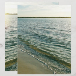 Strand vid solnedgång Bakgrund Tom Scrapbookpapper
