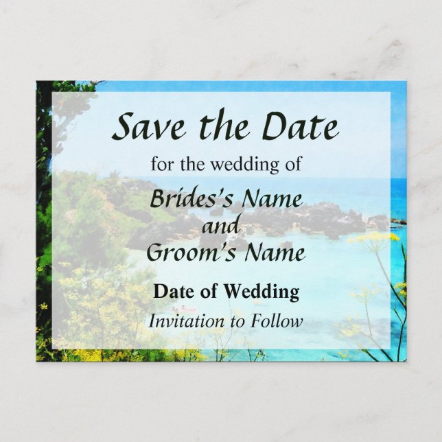 Strand vid St. George Bermuda Spara datum Meddelande Vykort (Framsida)