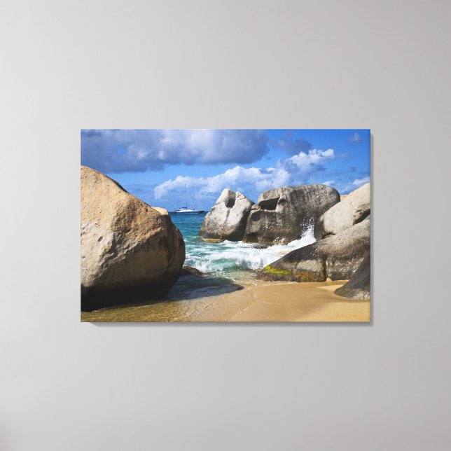 Strand vid Virgin Gorda, Brittiska Jungfruöarna Canvastryck (Framsida)