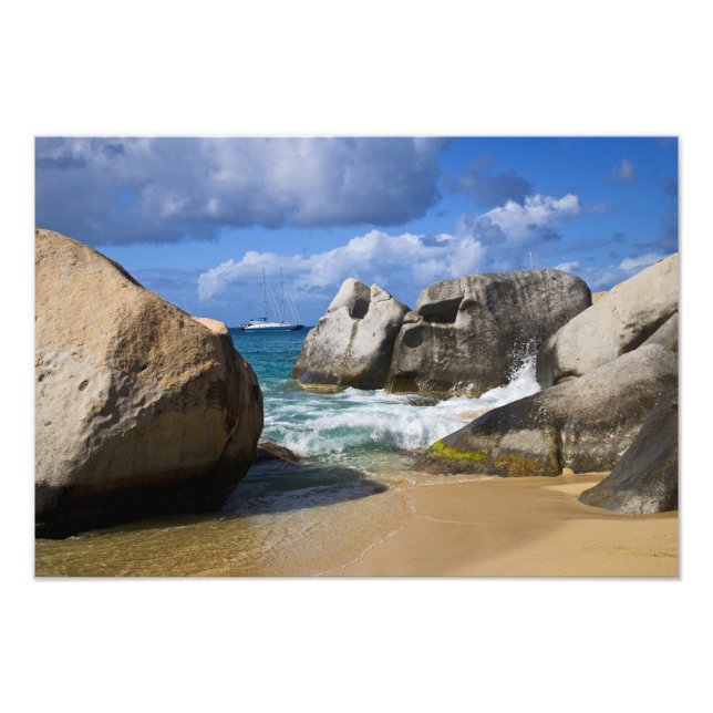 Strand vid Virgin Gorda, Brittiska Jungfruöarna Fototryck (Framsidan)