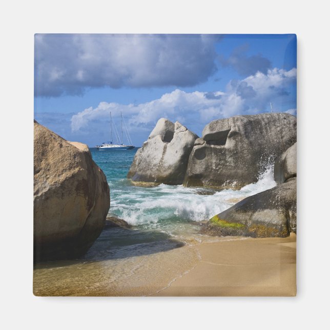 Strand vid Virgin Gorda, Brittiska Jungfruöarna Magnet (Framsidan)