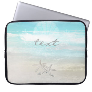 Strand Vit Sjöstjärna Elegant Sommar Chic Tropisk Laptop Sleeve