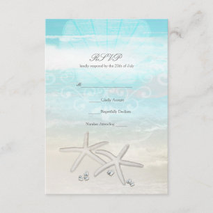Strand Vit Sjöstjärna Elegant Sommar RSVP-kort OSA Kort