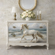 Strand White Horse Decoupage
