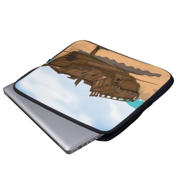 Strandad Skeppsvrak Laptop Sleeve (Framre botten)
