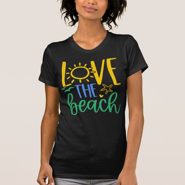 Strandälskare "Älskar Stranden"  T Shirt (Framsida)