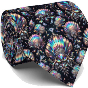 Strandälskares halsduk Opal Diamant Snäckmönster Slips