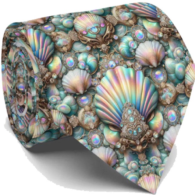 Strandälskares halsduk | Opal Diamant Snäckmönster Slips (Skapare uppladdad)