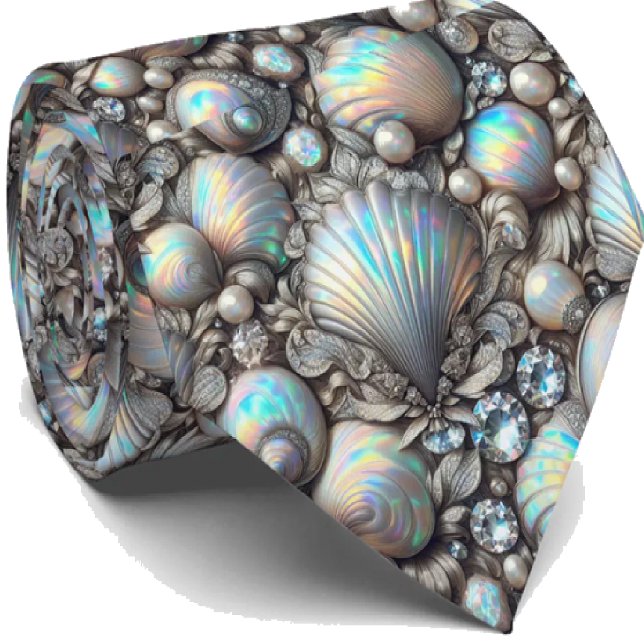 Strandälskares halsduk | Opal-diamant snäckmönster Slips (Skapare uppladdad)