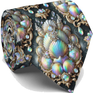 Strandälskares halsduk Opal Diamant Snäckmönster Slips